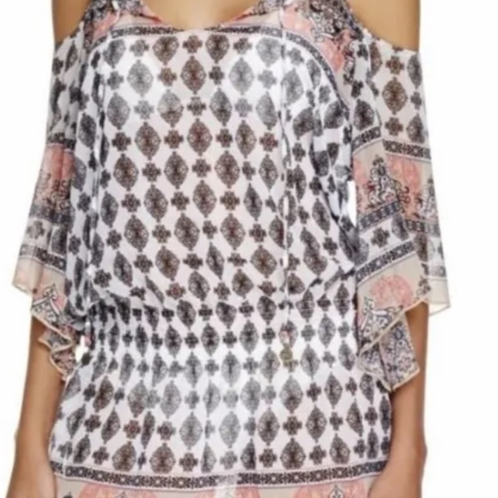 NWT $78 Becca Rebecca Virtue Cover Up Swim Beach Cold Shoulder Dress sz S
